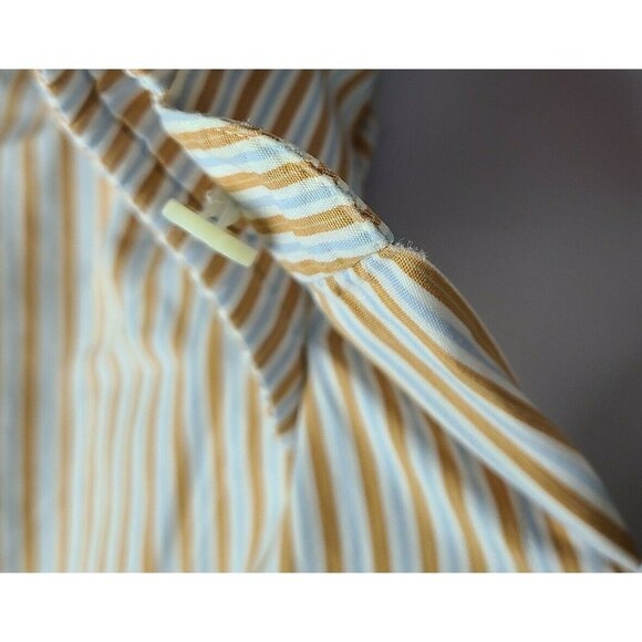 Van Laack Royal Button Front Shirt Mens Size Large Tan Striped Long Sleeve - Picture 7 of 7